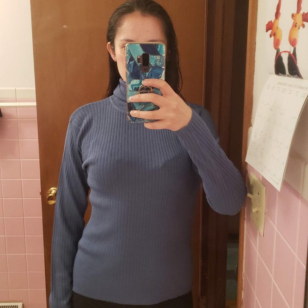 Eddie Bauer Medium Blue Women's Turtleneck Sweater